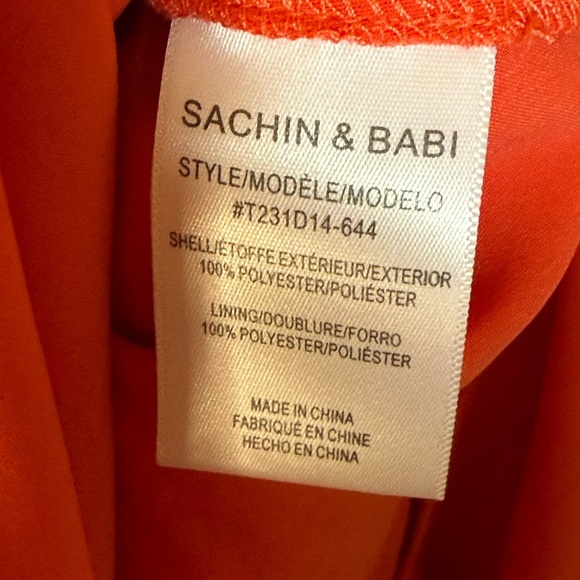 Sachin + Babi Crepe Flare Midi Dress in Coral Pink New Size US 10 - Picture 8 of 9